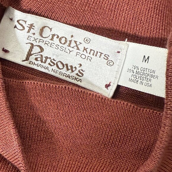 St. Croix Knits Classic Mock Neck Sweater Pullover Lightweight Medium - Picture 4 of 7